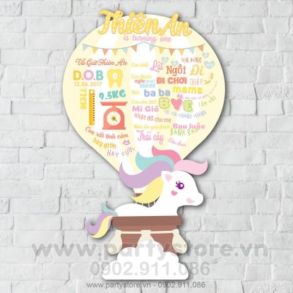 Bảng thông tin thôi nôi Khinh Khí Cầu - Unicorn