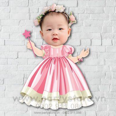 Chibi cho bé gái công chúa váy hồng