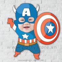 Chibi mặt bé ghép Captain America