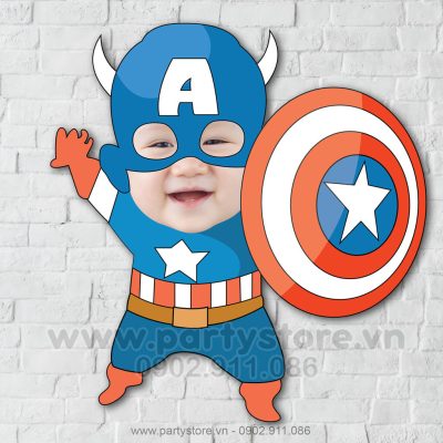 Chibi mặt bé ghép Captain America