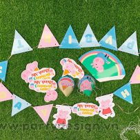 Set trang trí sinh nhật chủ đề Peppa Big