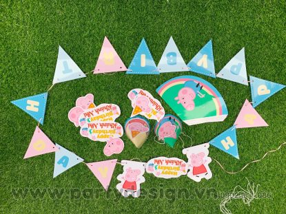 Set trang trí sinh nhật chủ đề Peppa Big