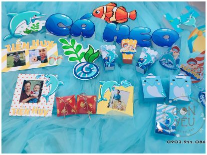 Set trang trí sinh nhật chủ đề Cá Heo