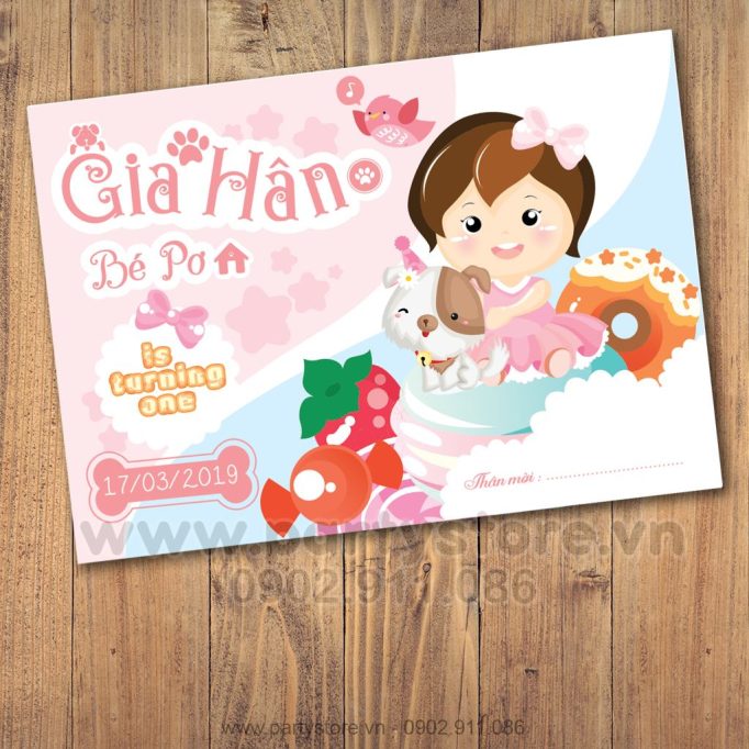 Thiệp sinh nhật Chó Con - Gia Hân