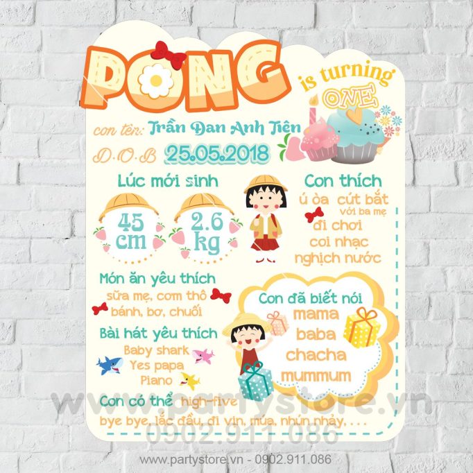 Bảng Thông Tin Bé Chủ Đề Maruko
