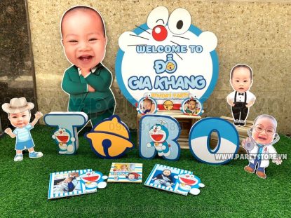 Set trang trí sinh nhật chủ đề Doraemon - bé Gia Khang