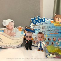 Set trang trí sinh nhật chủ đề Gấu - bé Phúc Hưng