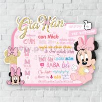 Bảng Thông Tin Bé Gái chủ đề chuột Mickey Minnie (Gia Hân)