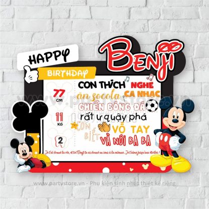 Bảng Thông Tin Bé chủ đề chuột Micky (Benji)