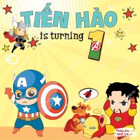 Backdrop sinh nhật Avenger siêu anh hùng