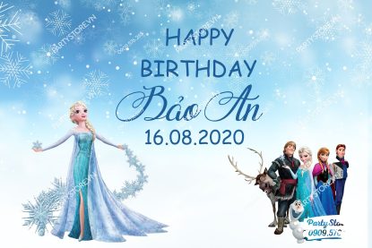 Backdrop sinh nhật Elsa, Frozen