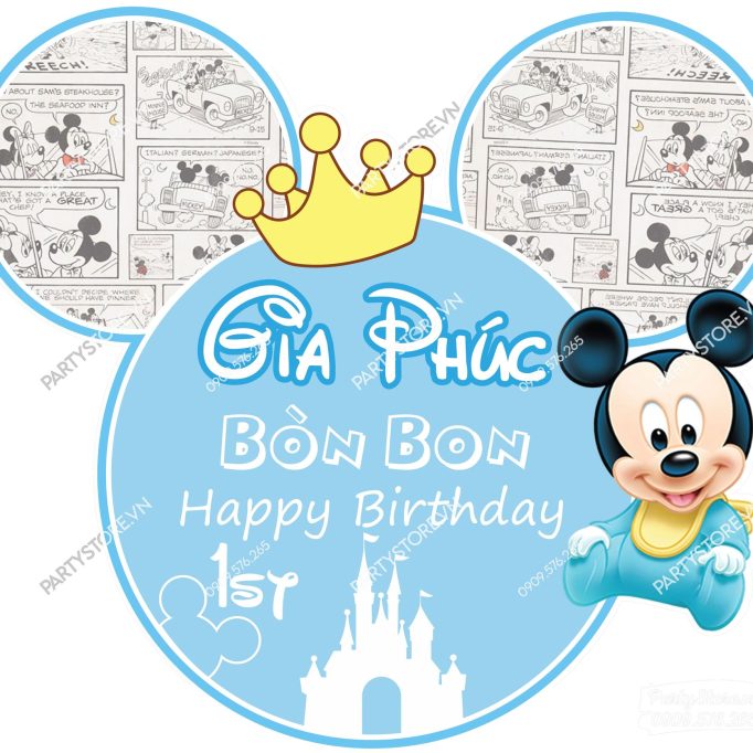 Backdrop sinh nhật Mickey