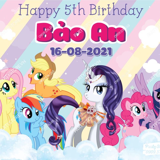 Backdrop sinh nhật ngựa Pony