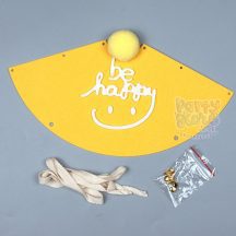 Nón sinh nhật vải nỉ màu vàng chữ Be Happy