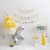 PD56 - Set bong bóng kiểu Hàn Quốc với bóng mặt cười, số tuổi lớn, dây ngôi sao, dây Happy Birthday