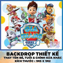 Backdrop trang trí sinh nhật chủ đề Paw Patrol