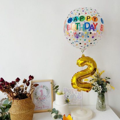 Bong bóng 4D chữ Happy Birthday style Hàn Quốc, bóng đầy sắc màu trang trí sinh nhật cho bé