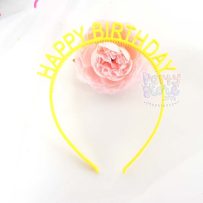 Cài tóc chữ happy birthday bằng nhựa màu vàng