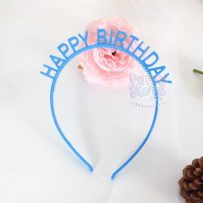 Cài tóc chữ happy birthday bằng nhựa màu xanh dương