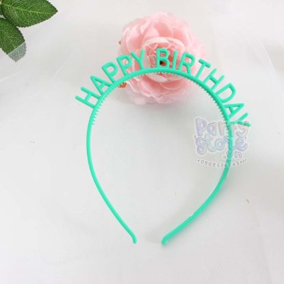 Cài tóc chữ happy birthday bằng nhựa màu xanh lục lam