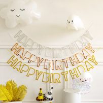 Dây chữ happy birthday ép kim rỗng trang trí sinh nhật