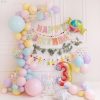 PD64 - Set bong bóng style Hàn Quốc, màu pastel, dây chữ Happy Birthday, số tuổi màu Holographic