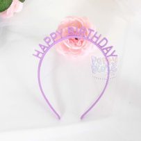 Cài tóc chữ happy birthday bằng nhựa màu tím
