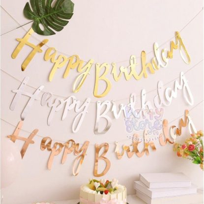 Dây chữ happy birthday ép kim trang trí sinh nhật