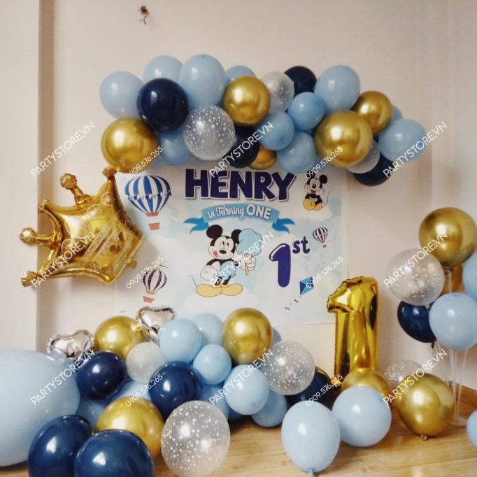 PD07 - Set bong bóng trang trí sinh nhật chủ đề Mickey phù hợp cho cả bé trai và bé gái