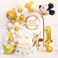 PD33 - Set bong bóng trnag trí sinh nhật chủ đề Mickey tông vàng gold