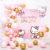 PD53 - Set bong bóng trang trí sinh nhật chủ đề Hello Kitty tông hồng dành cho các bé gái