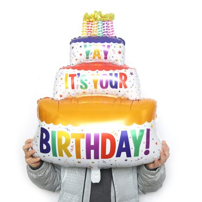 Bóng sinh nhật bánh kem 3 tầng size TO, YAY IT'S YOUR BIRTHDAY (4)
