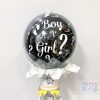 Hộp quà bong bóng bay tông đen, trắng để tiết lộ giới tính bé cho tiệc Baby shower