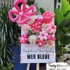 Bảng hoa bong bóng mừng khai trương, tone hồng trắng - Mer Bleue