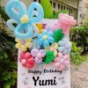 Bảng hoa bong bóng sinh nhật cho bé Gái, tone xanh hồng - Yumi