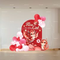 Phông cứng formex sinh nhật thôi nôi bé tuổi Rồng đỏ